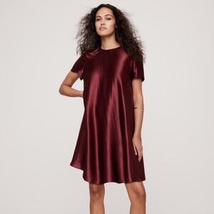 Banana republic AURELIA SATIN TRAPEZE MINI DRESS